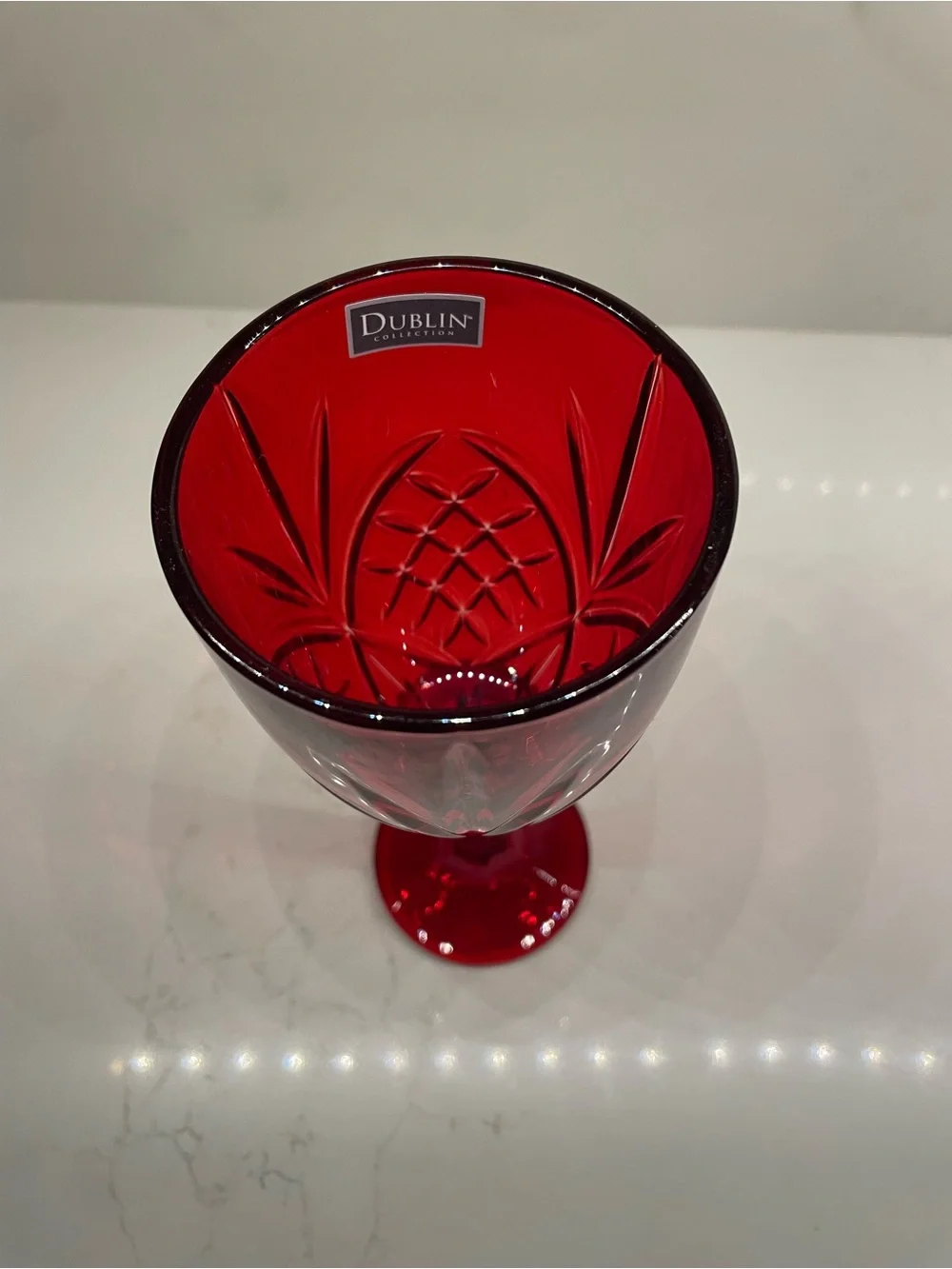 Godinger Dublin Crystal wine goblet set of 8 Ruby Red 10oz